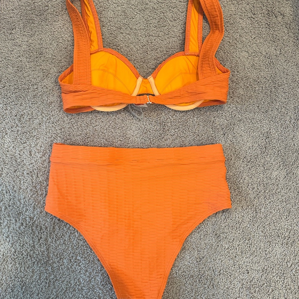 Solid & Striped Orange Bikini Set - image 2